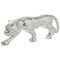 Saltoro Sherpi Mirrored Standing Panther with Glass Mosaic Pattern, Silver-